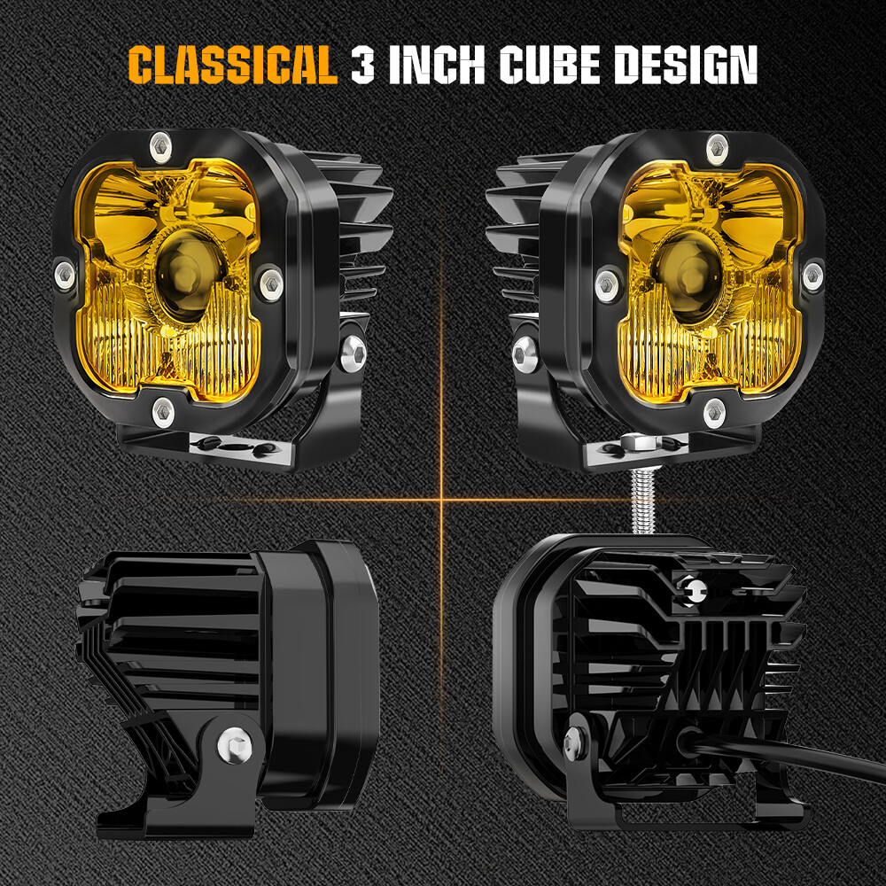 COLIGHT Designs Squadron Sport Amber LED Pair Driving/Combo Light w/Wire Harness