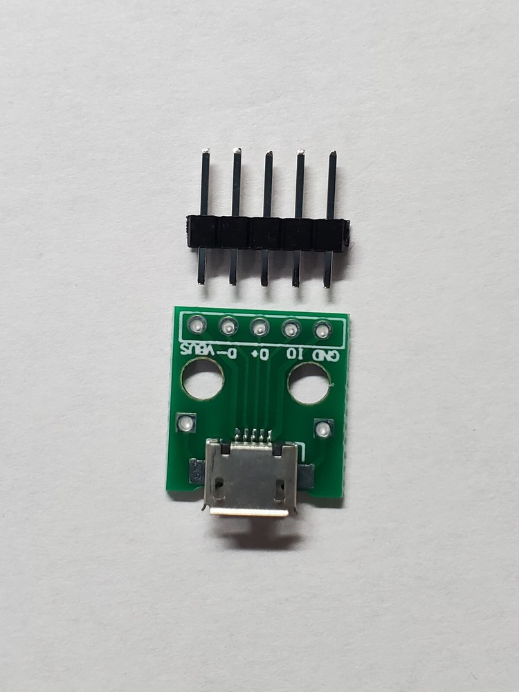 10Pcs USB to DIP Adapter 5 Pins MICRO Type B Socket PCB Prototype Board W/Pins