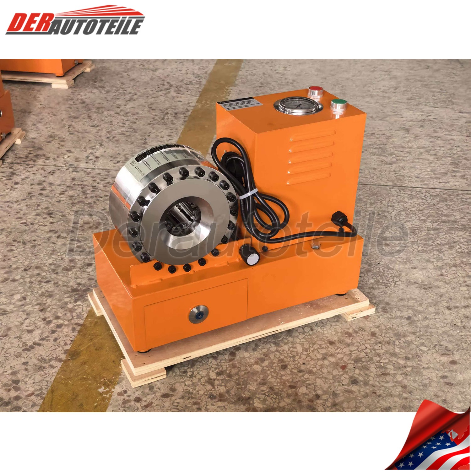 Electric Hydraulic Hose Crimper Tool with 9 Dies 110V Crimping Kit for AC & Auto