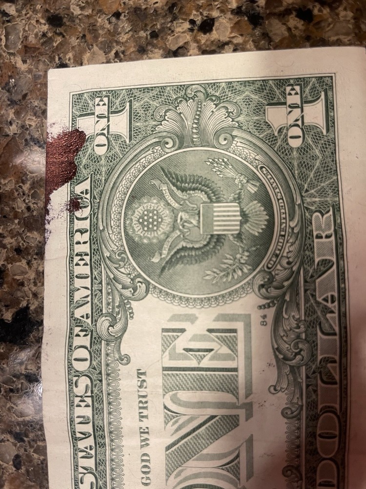 2021 X2 $1 Dollar Bills Ink Smear Bleed Through Errors From The Same Strap.