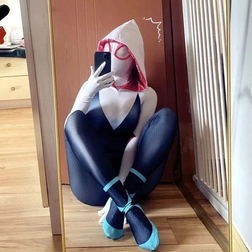 Spider-Women Gwen Costume Girls Spandex Jumpsuit Cosplay Bodysuit Christmas Gift
