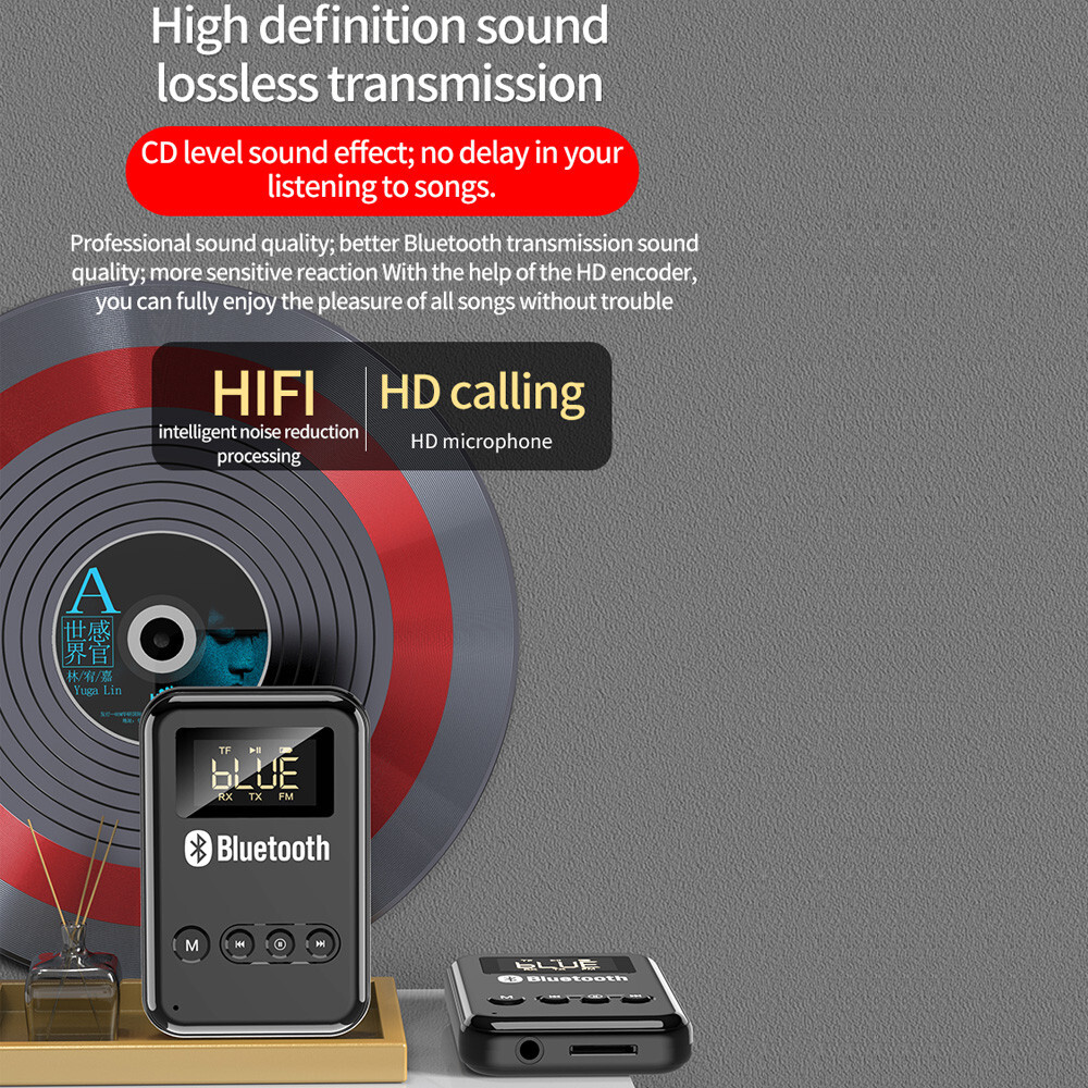 Bluetooth Wireless FM Transmitter Adapter Receiver for Car Audio Music Headphone