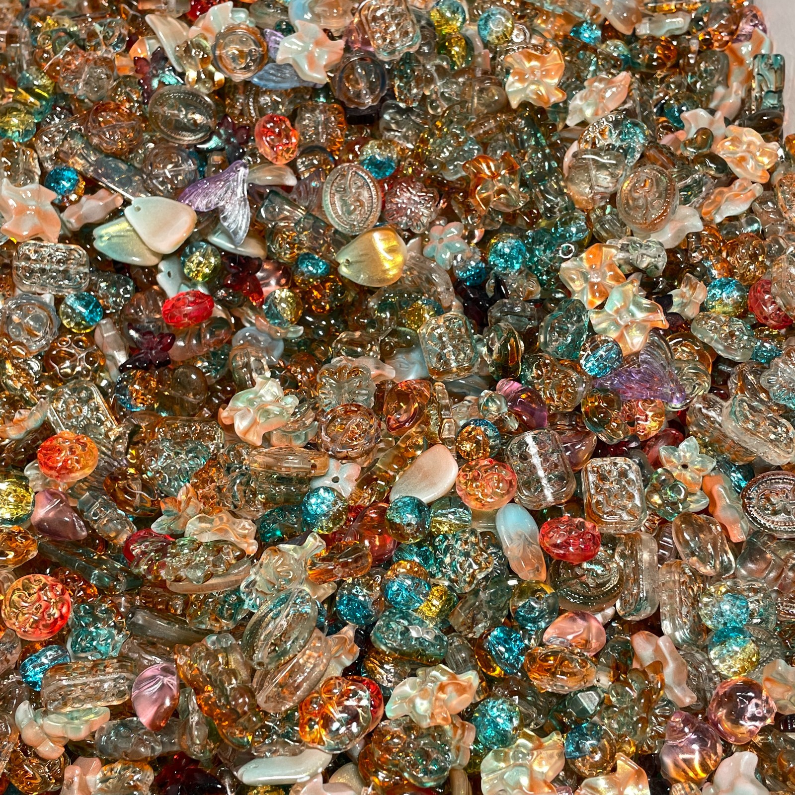 100g Handmade Glass Beads for Jewelry Making - 200 Mixed Styles Assortment