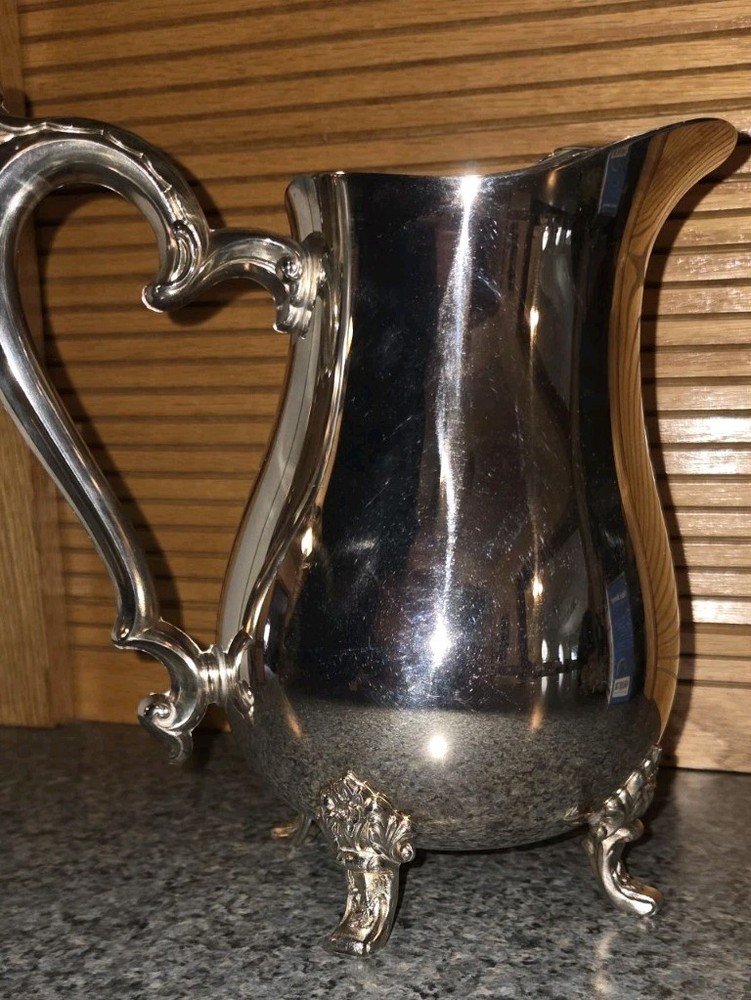 WM ROGERS Silver Plated Water Pitcher with Ice Guard