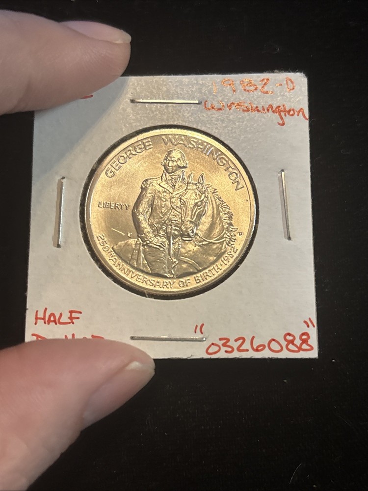 1982-d George Washington Silver Half Dollar Uncirculated “0326088” 50C