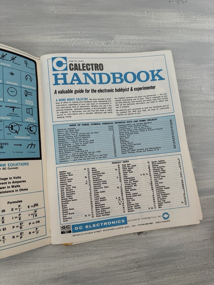 Alectro Handbook Guide Book Catalog Parts Electronics