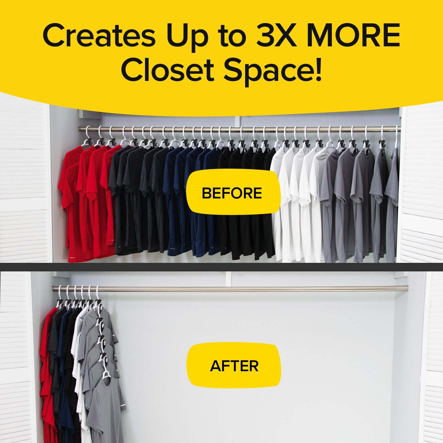 RUBY Space Triangles AS-SEEN-ON-TV, Creates Up to 3X More Closet Space