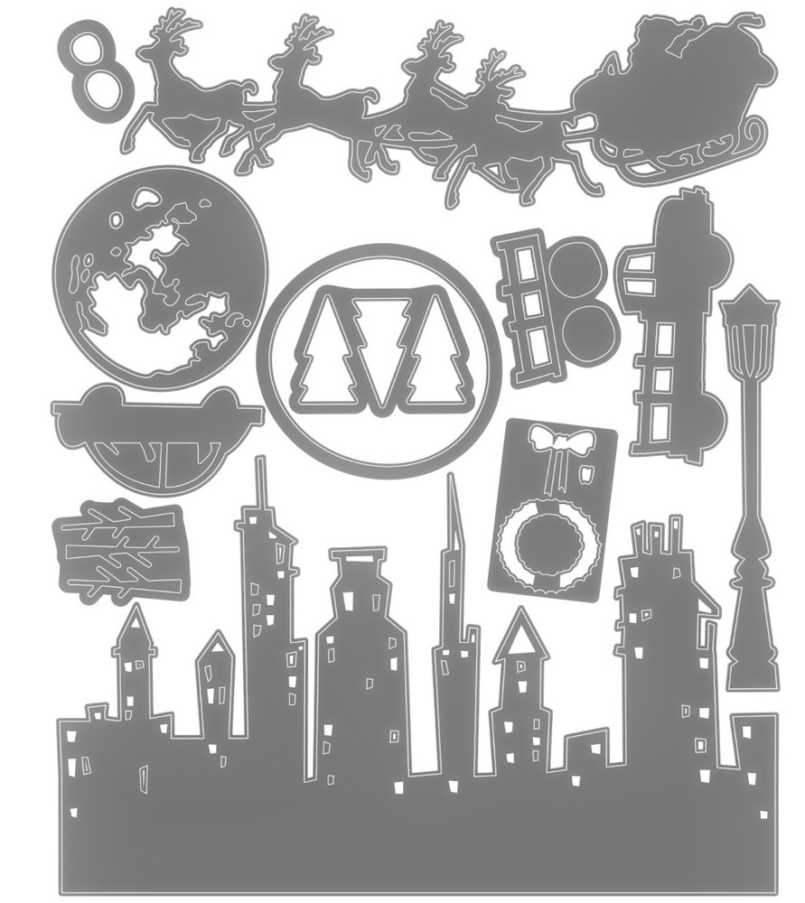 Sizzix Thinlits Vault Christmas Magic #666718 12pk set Retail $20.99 Tim Holtz