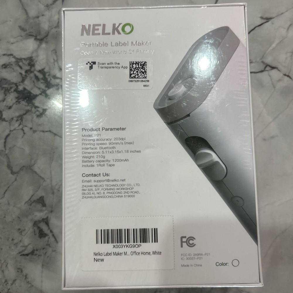 NELKO Label Maker Machine with Tape, P21 Bluetooth Printer Wireless Mini Sealed