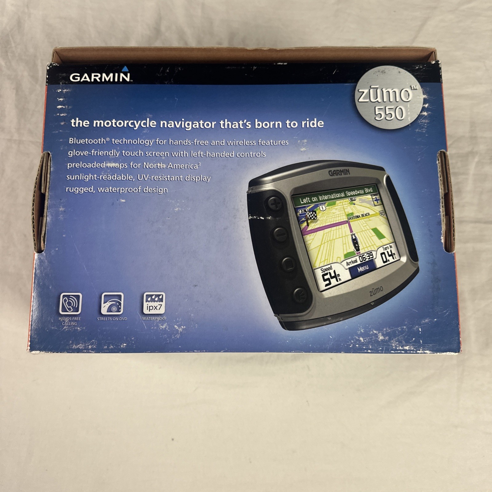 OEM Garmin Zumo 550 Motorcycle Power Cradle Mount & Chrome Handlebar Clamp