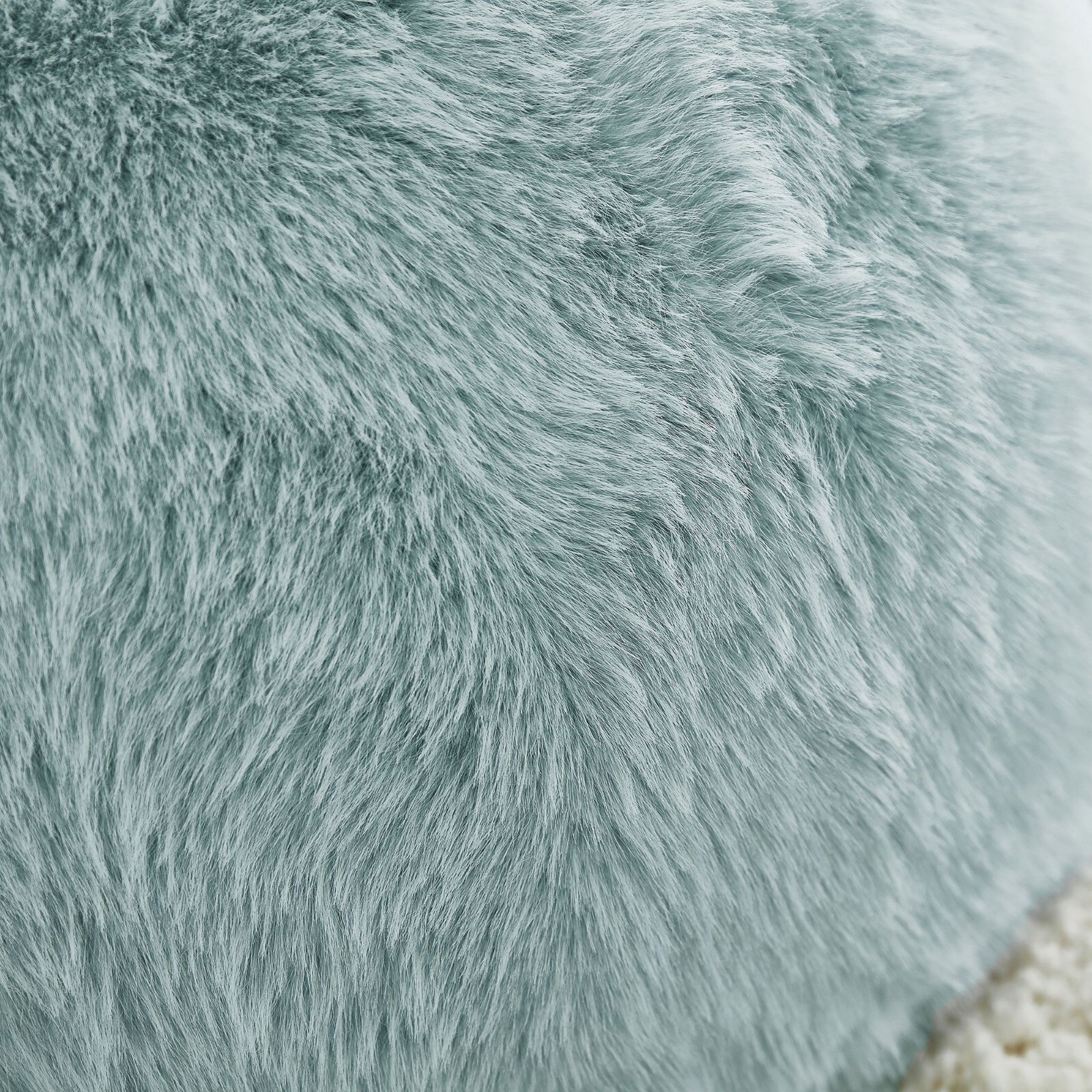 NEW Pottery Barn Faux Fur Porcelain Blue Bean Bag Ottoman Poof Chair Cover Only