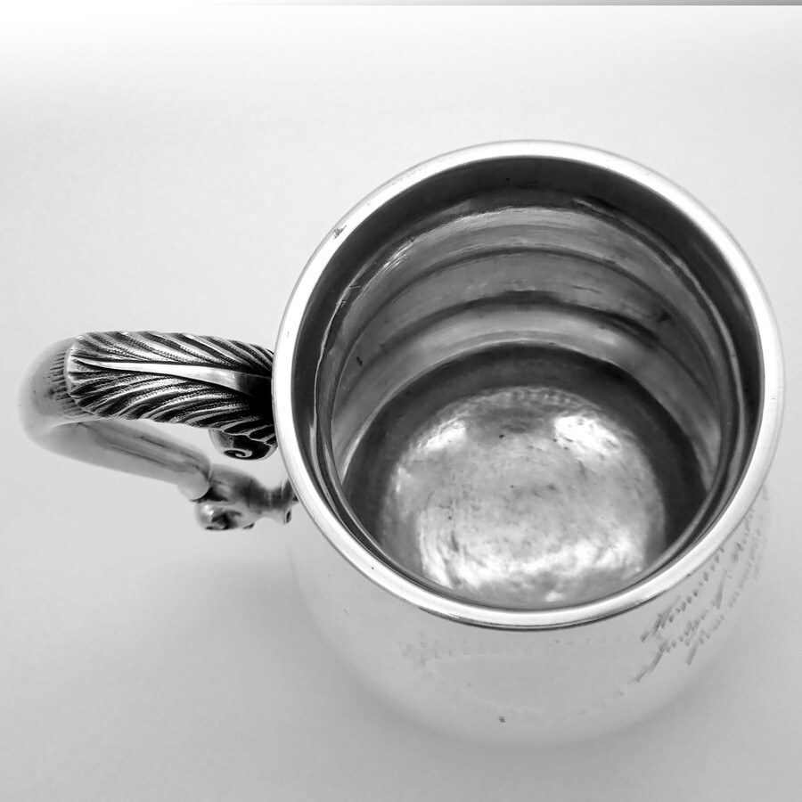 Presentation Mug Sterling Silver Bigelow Kennard Co 1860s