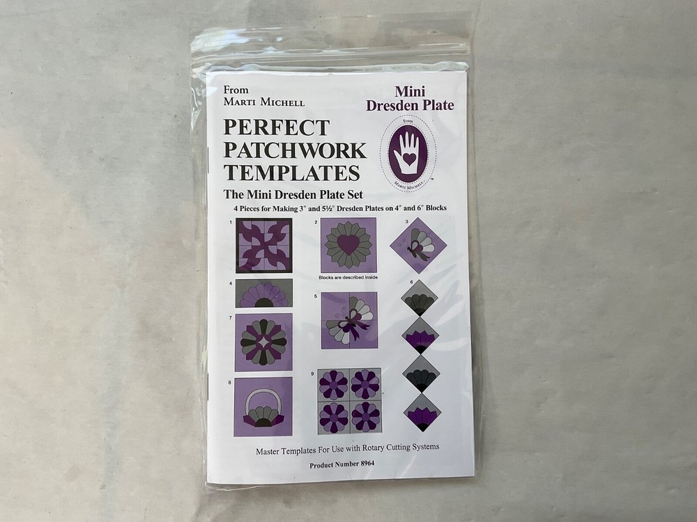 MARTI MICHELL PERFECT PATCHWORK TEMPLATES #8964 MINI DRESDEN PLATE