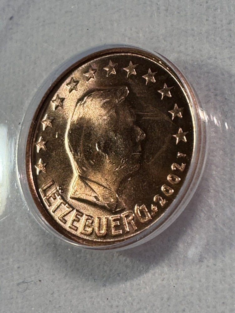 2002 Luxembourg 1 Cent Graded MS 65 RD by ANACS