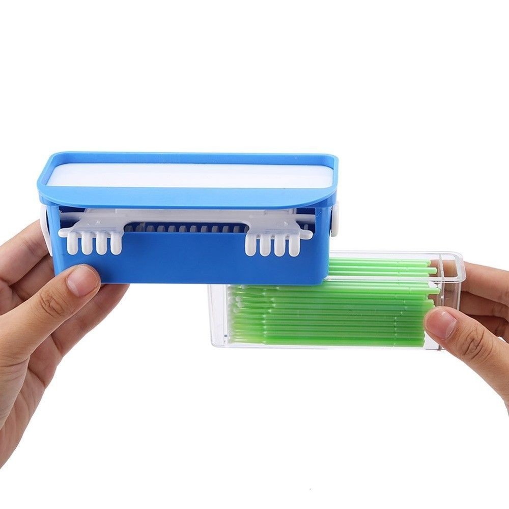 Dental Plactic Micro Brush Applicator Dispenser Container + 400 Pcs Disposable