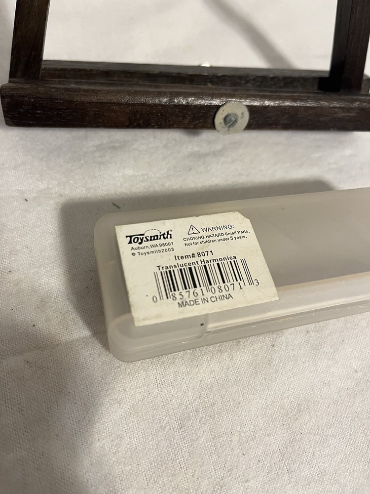 Toysmith Harmonica Item # 8071 Translucent Harmonica Clear Case Vintage