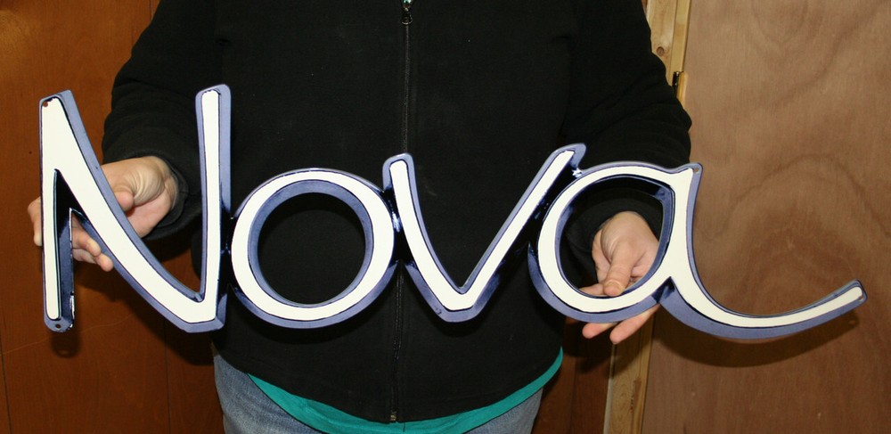 1969-72 Chevy Nova Script Emblem Steel Sign