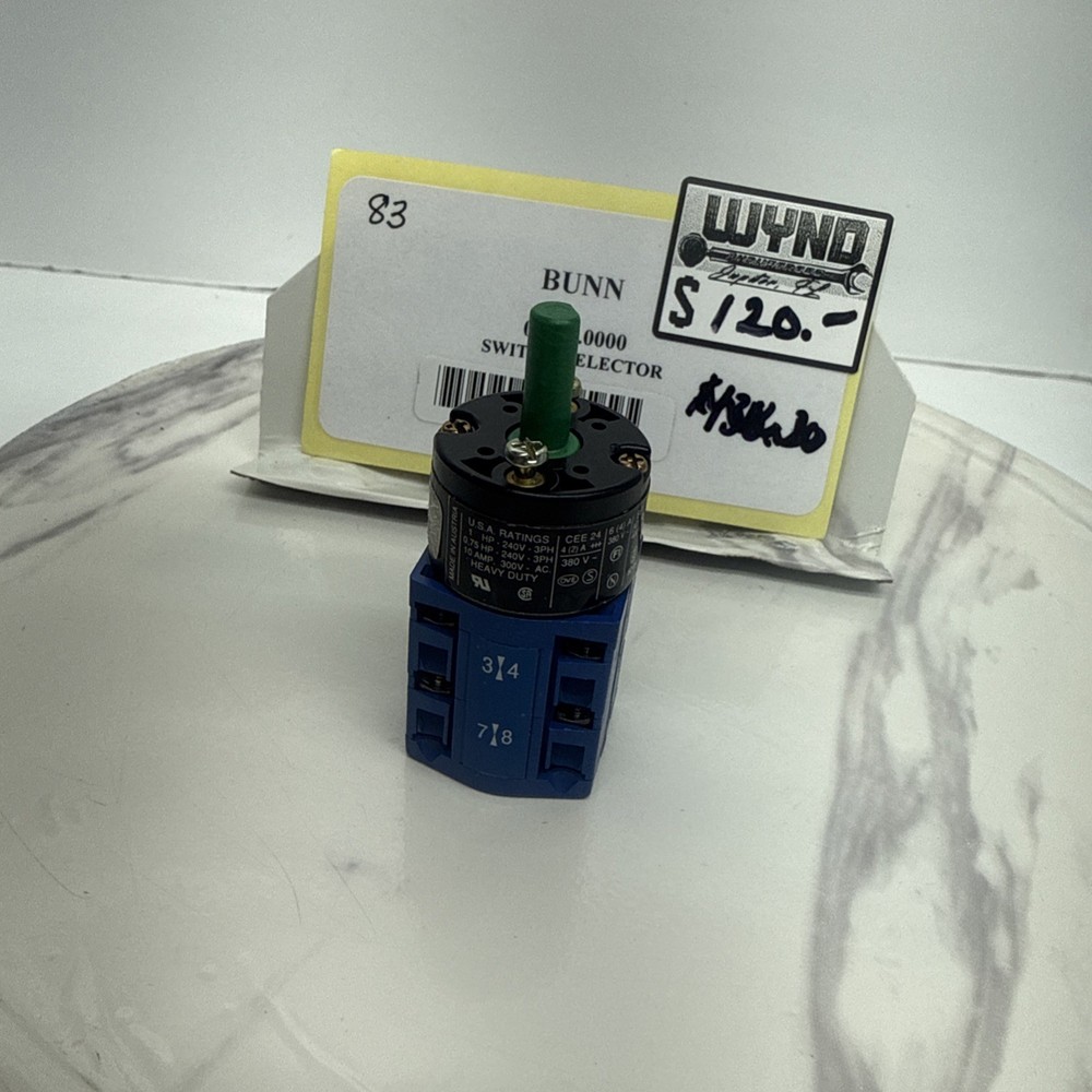 (NEW) Bunn Selector Switch Part# 05933.0000