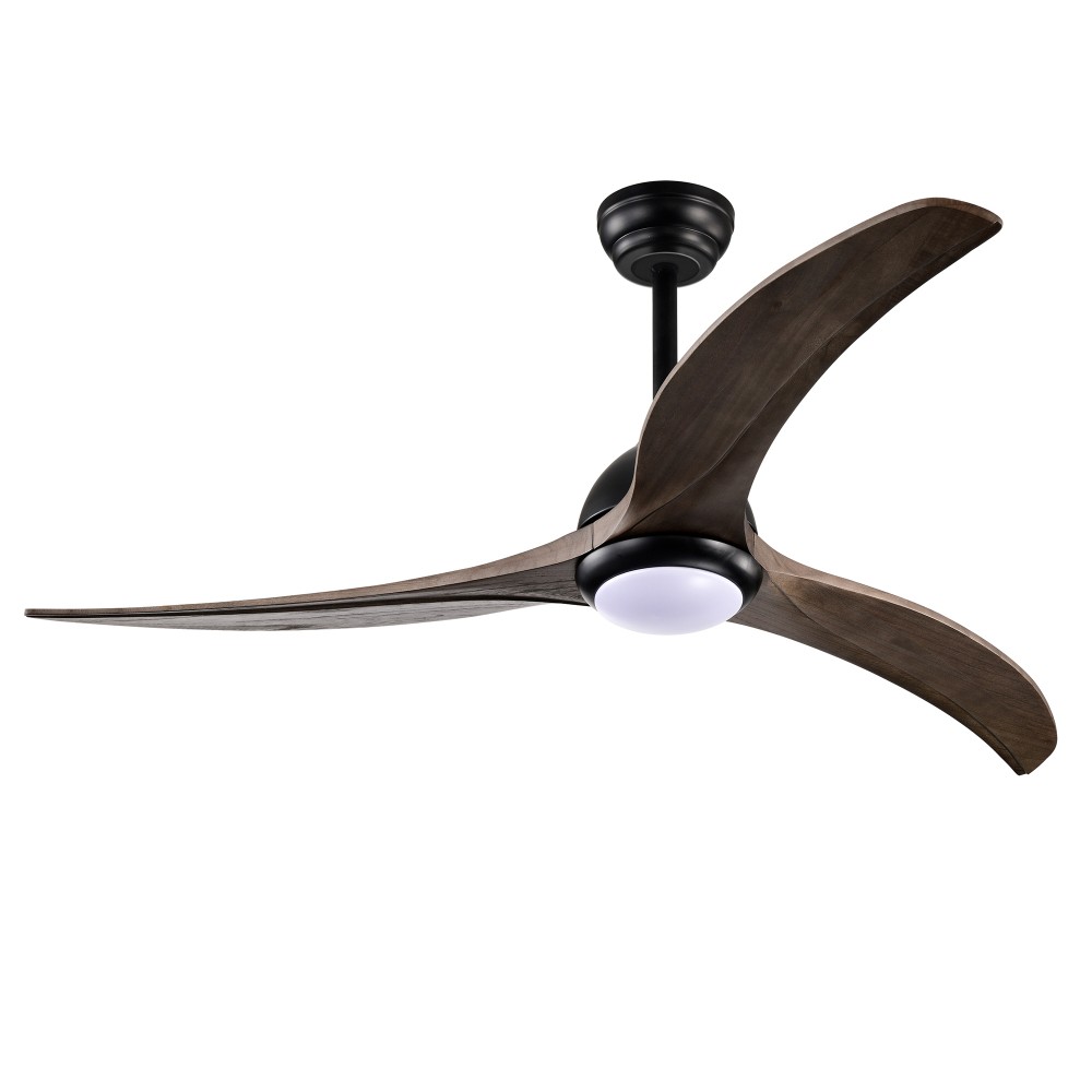 52"Solid Wood BladesCeilingFan Indoor Ceiling Fan With Light with Remote Control
