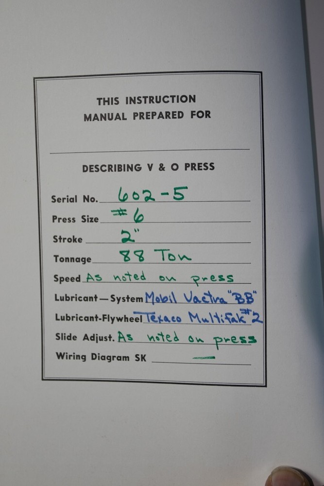 VO V&O Press Operations Manual
