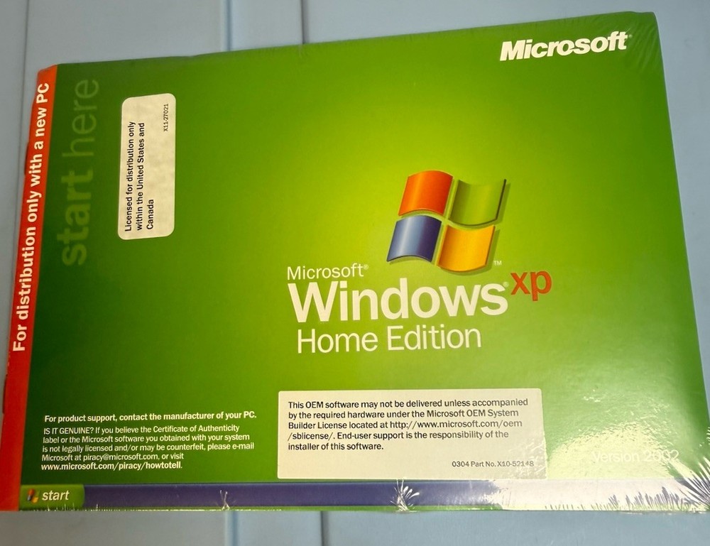 SEALED NEW Microsoft Windows XP Home Edition Version 2002 X10-52148