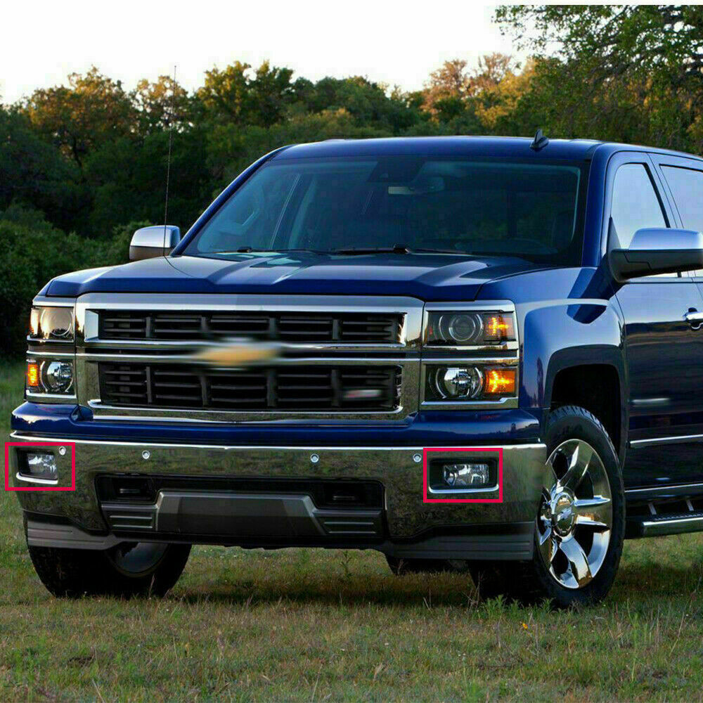 Fit For 2007-2015 Chevy Silverado 1500 2500 Front Bumper Pair Fog Lights Lamps