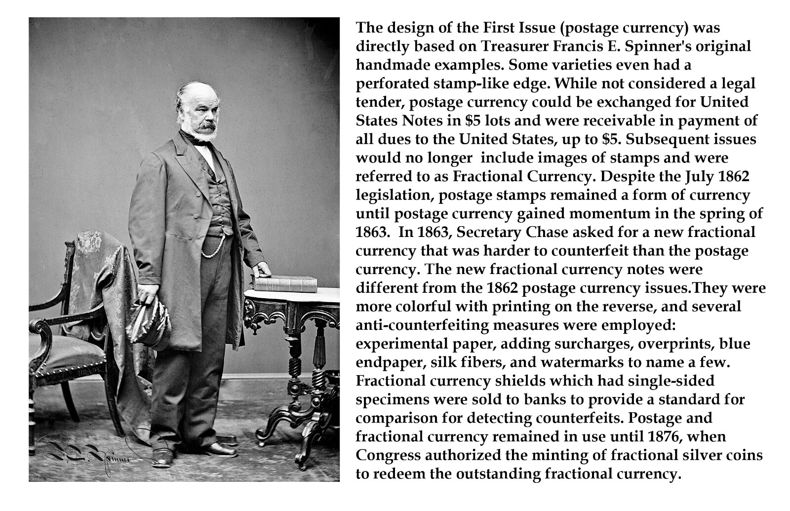 Fractional Currency Book Two of the complete type set 8-1/2" X 5-1/2" Flip Book