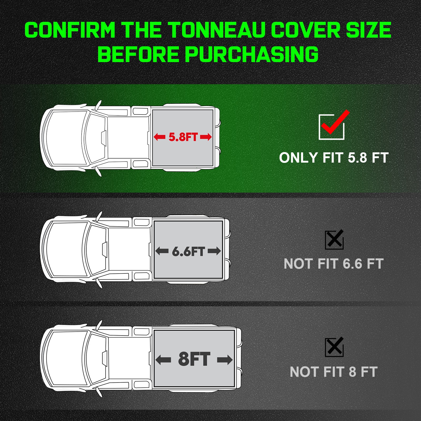 5.8FT Soft Roll-up Tonneau Cover for 19-25 Chevy Silverado/ GMC Sierra 1500