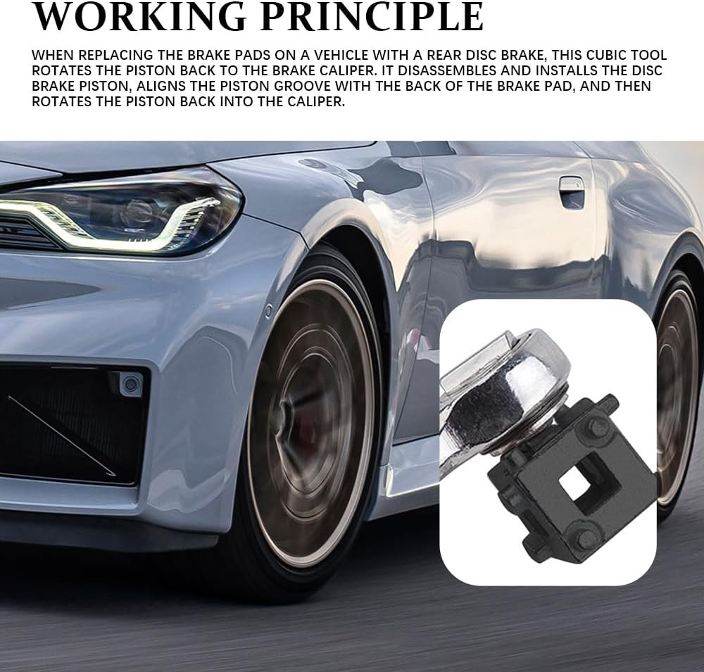 Cube Brake Caliper Compression Tool, Car Rear Disc Brake Piston Tools, Black