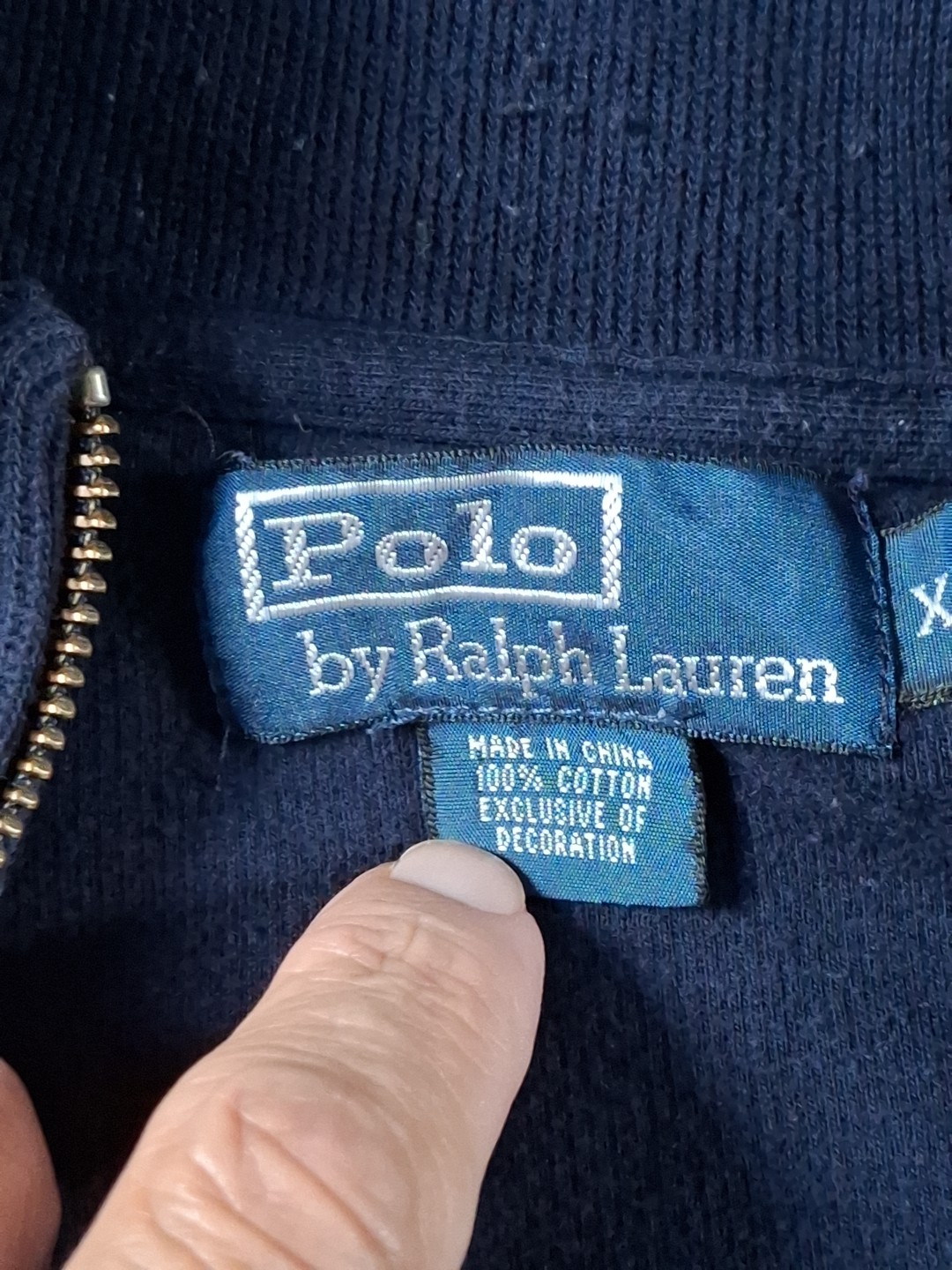 Polo Ralph Lauren 1/4 Zip Sweater Mock Neck Size Extra Large Blue Pullover