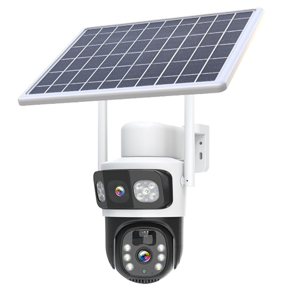 4MP WiFi Solar Battery Powered Wireless Security Camera Sys Outdoor PTZ Audio