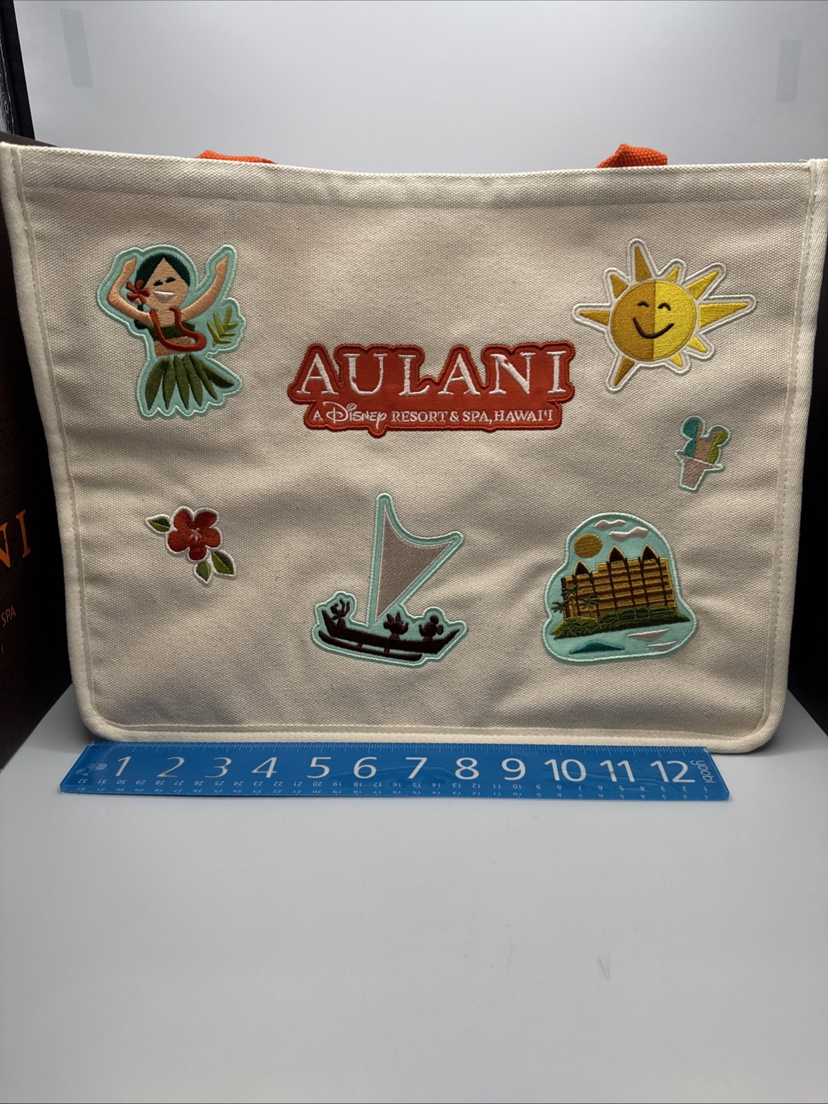 *New Disney Aulani Exclusive Canvas Tote With Patches Shoulder Bag Foldable Flap
