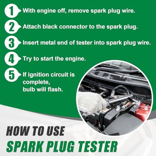 2PCS Spark Plug Tester, Inline Spark Tester, Ignition Coil Tester Tool for
