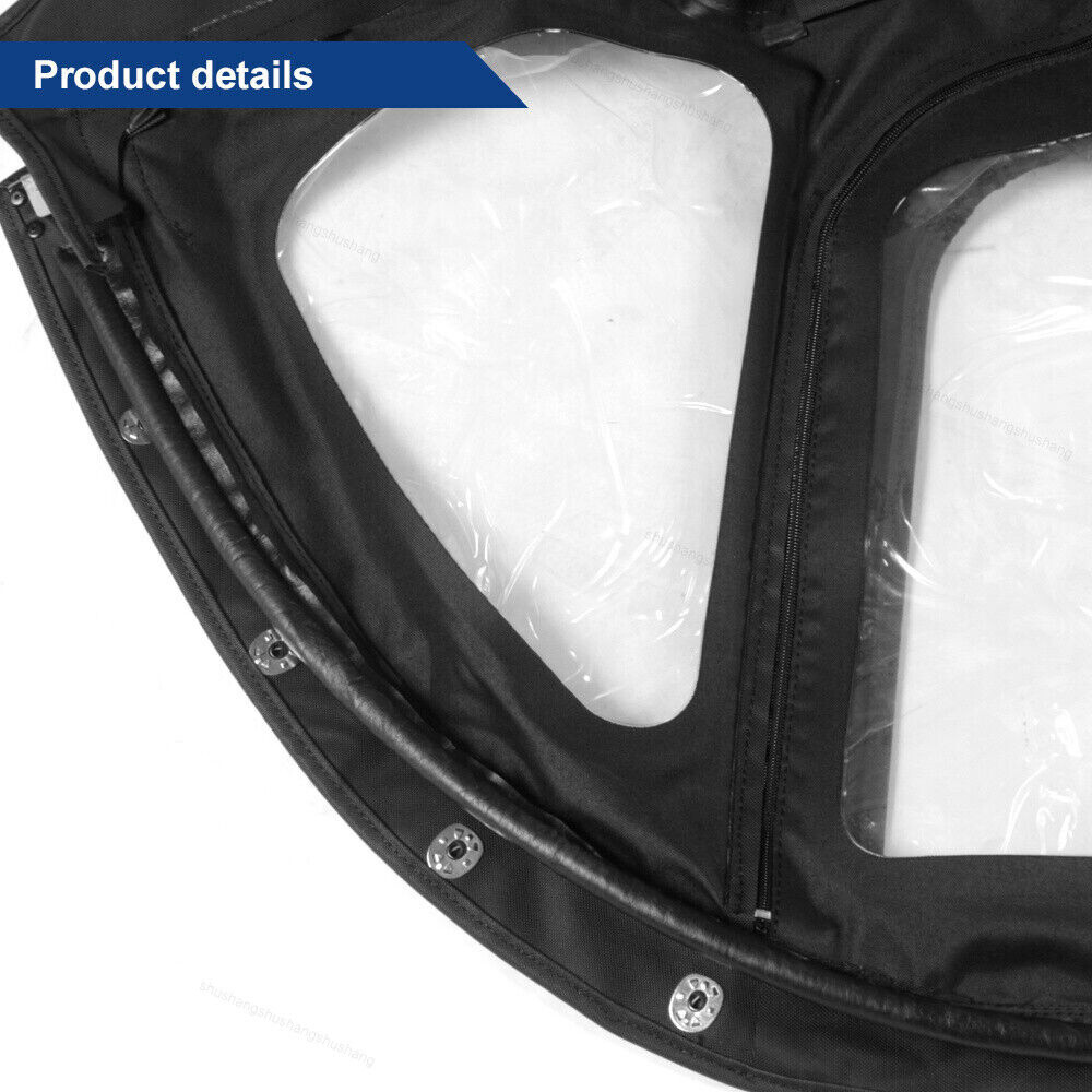 Fits 1971-1979 1980 MG MGB w/ 3Pcs Plastic Windows Soft Top Convertible Black