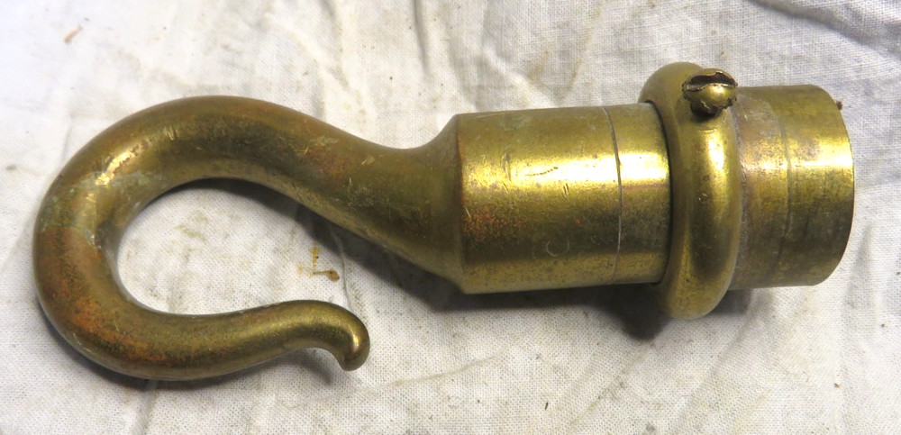 Antique Solid Brass Chandler Ceiling Hook 5" long (office)