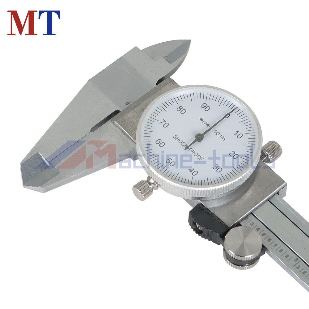 6 Inch Dial Caliper Shockproof Gauge 0.001" Of One Inch Stainless Steel