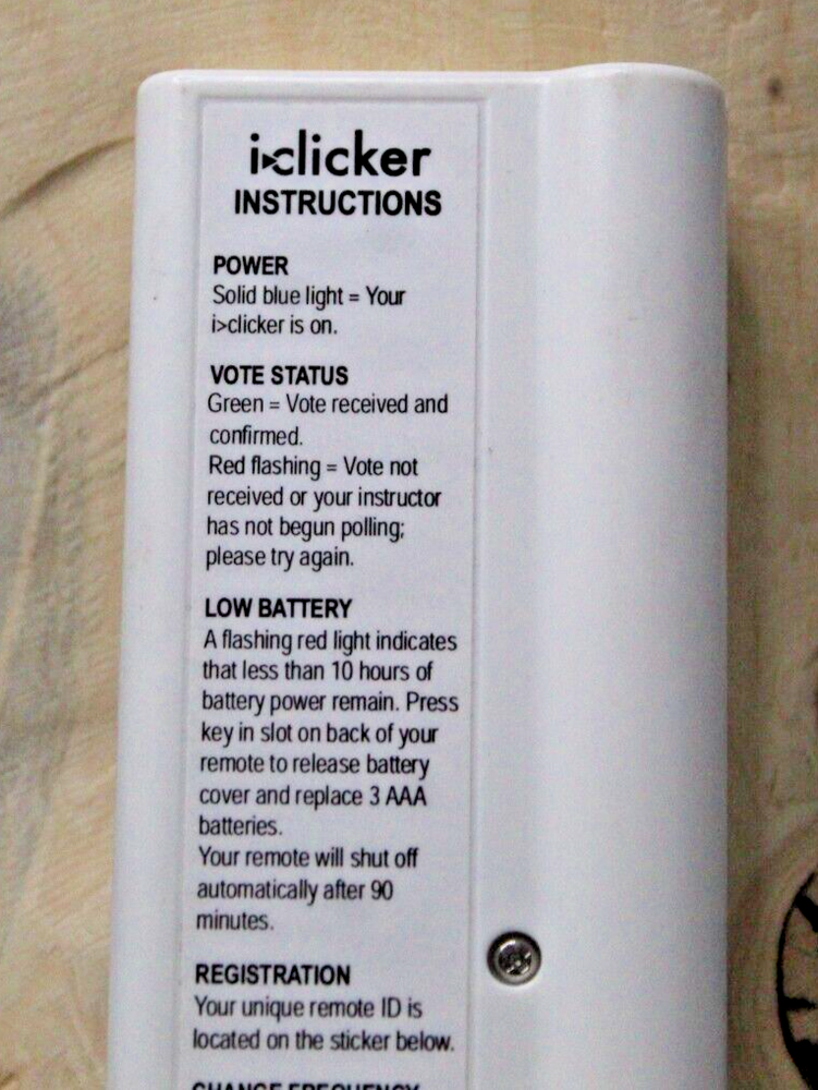 Iclicker 1st Generation Student Classroom Response Remote Radio Frequency