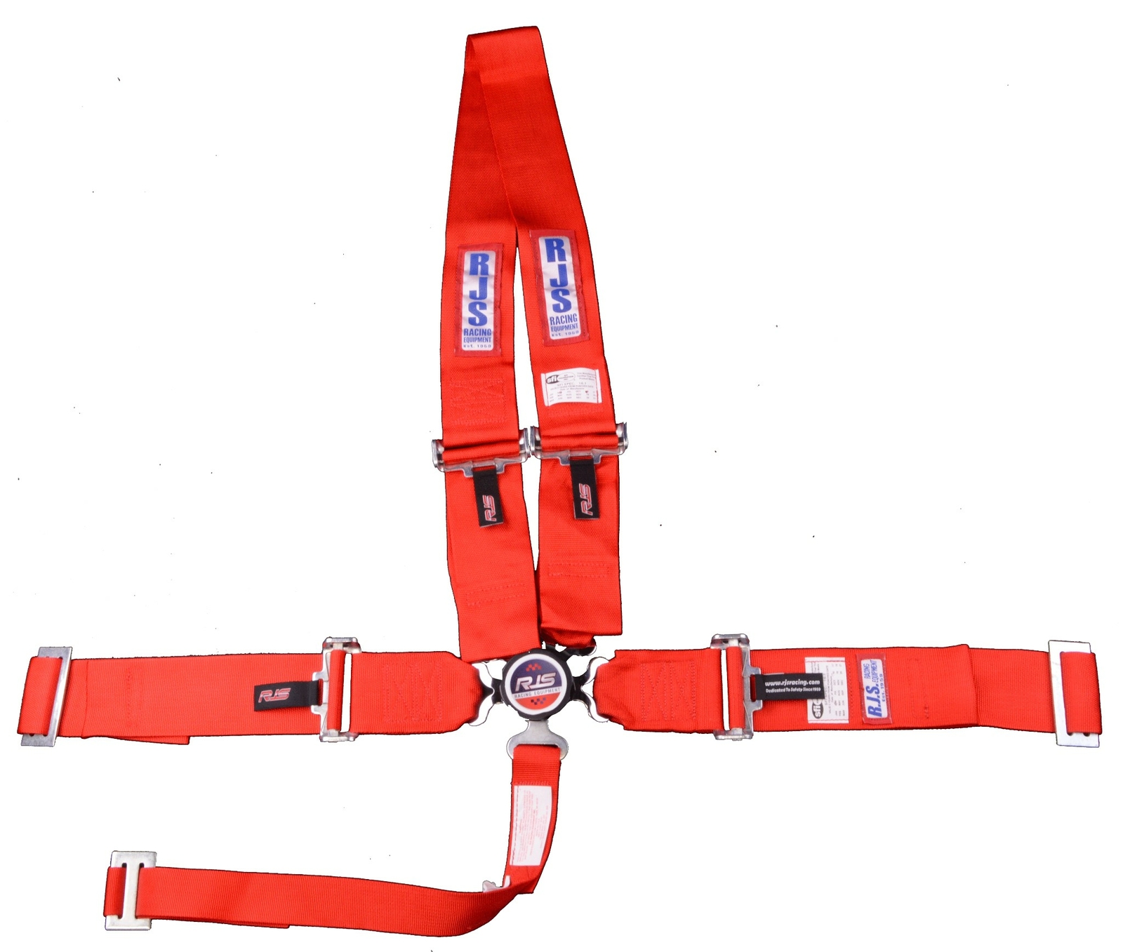 RJS RACING SFI 16.1 CAM LOCK DRAGSTER HARNESS U ROLL BAR RED 1029504