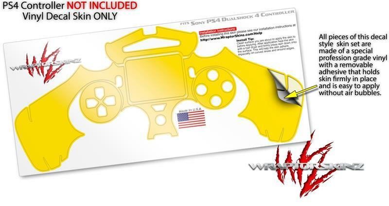 Skin for Sony PS4 Controller Solids Collection Yellow