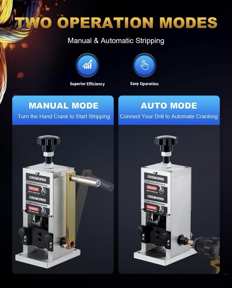Manual Wire Stripper Machine Copper Cable Stripping Tool Scrap 0.06–1in