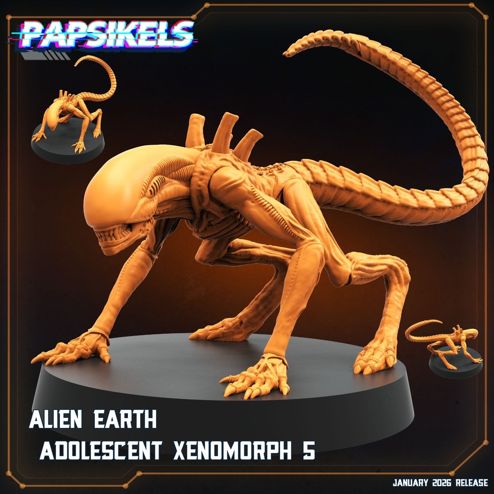 Papsikels Alien Earth Adolescent Xenomorph Pack-Sci-Fi Alien Creature Miniatues