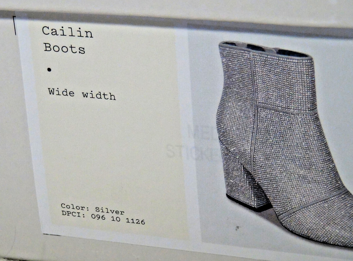 A New Day Cailin Womens Rhinestone Wide Width Ankle Boots Silver Size 8W