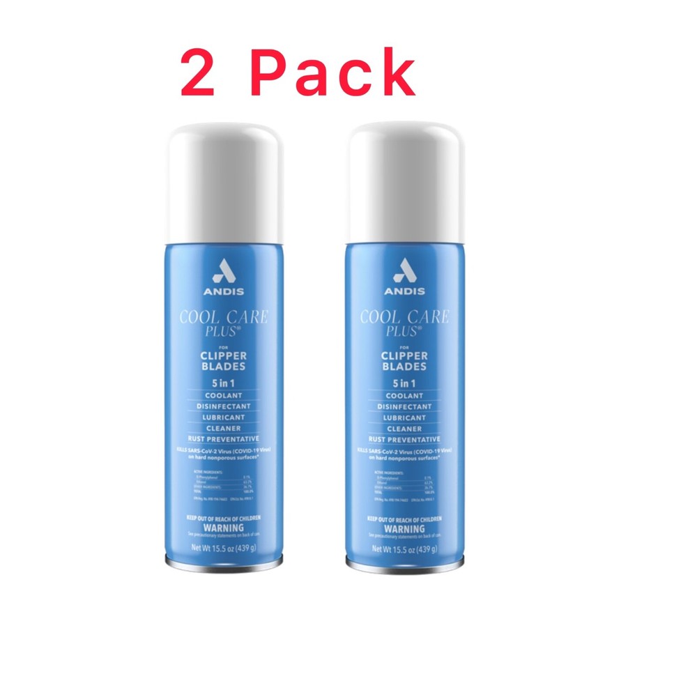 Andis Cool Care Plus 15.5 Oz Spray For Clipper Trimmer Blades 2 Pack