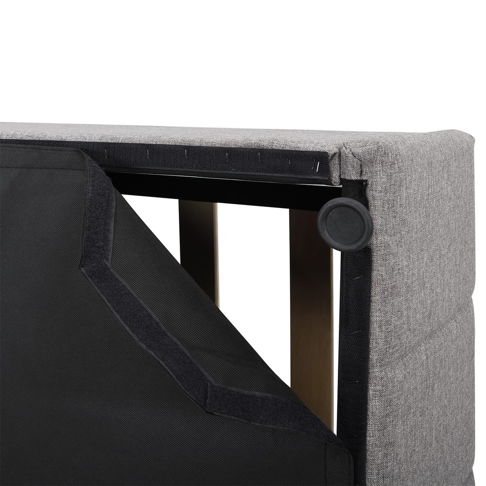 Full Size Upholstered Platform Bed Frame w/ Hydraulic Storage System Gray