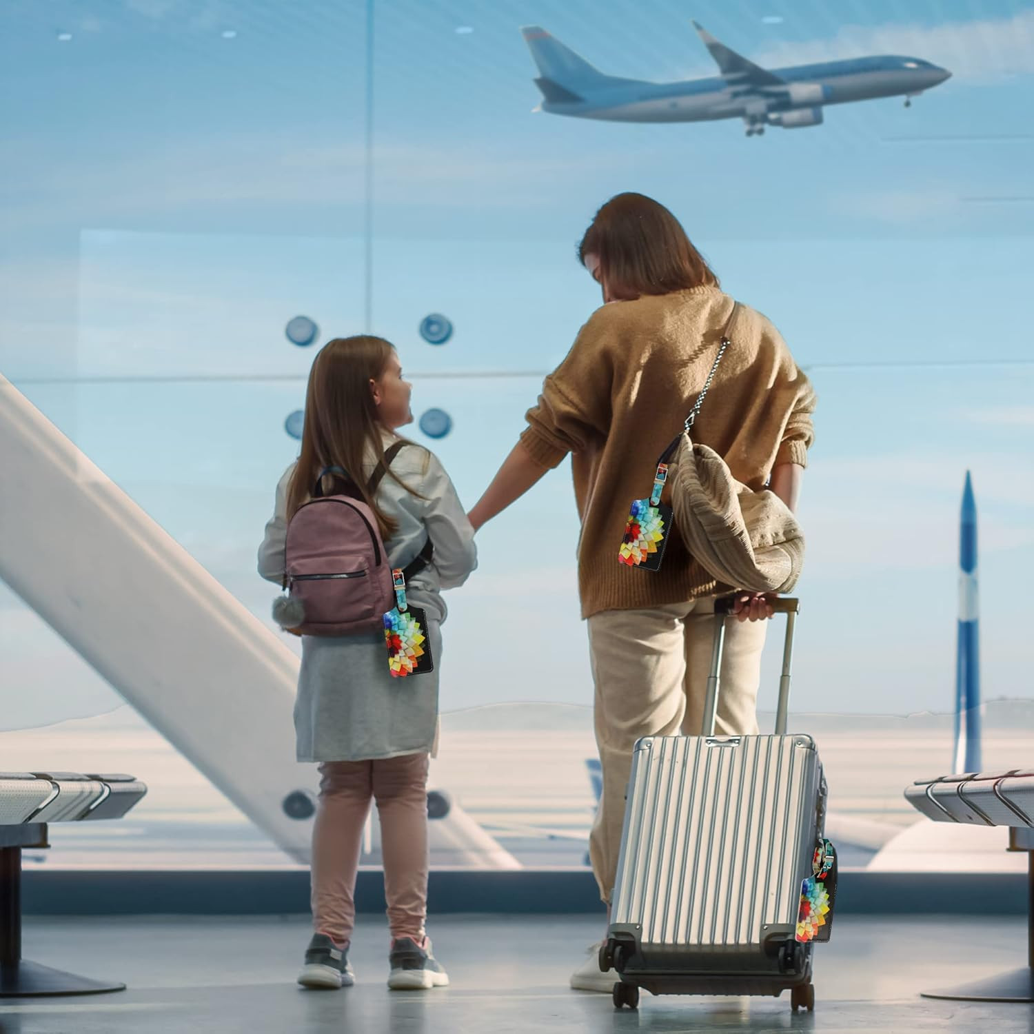 4 Pack Luggage Tag for Suitcases TSA Approved, Leather Suitcase Tags Identifiers