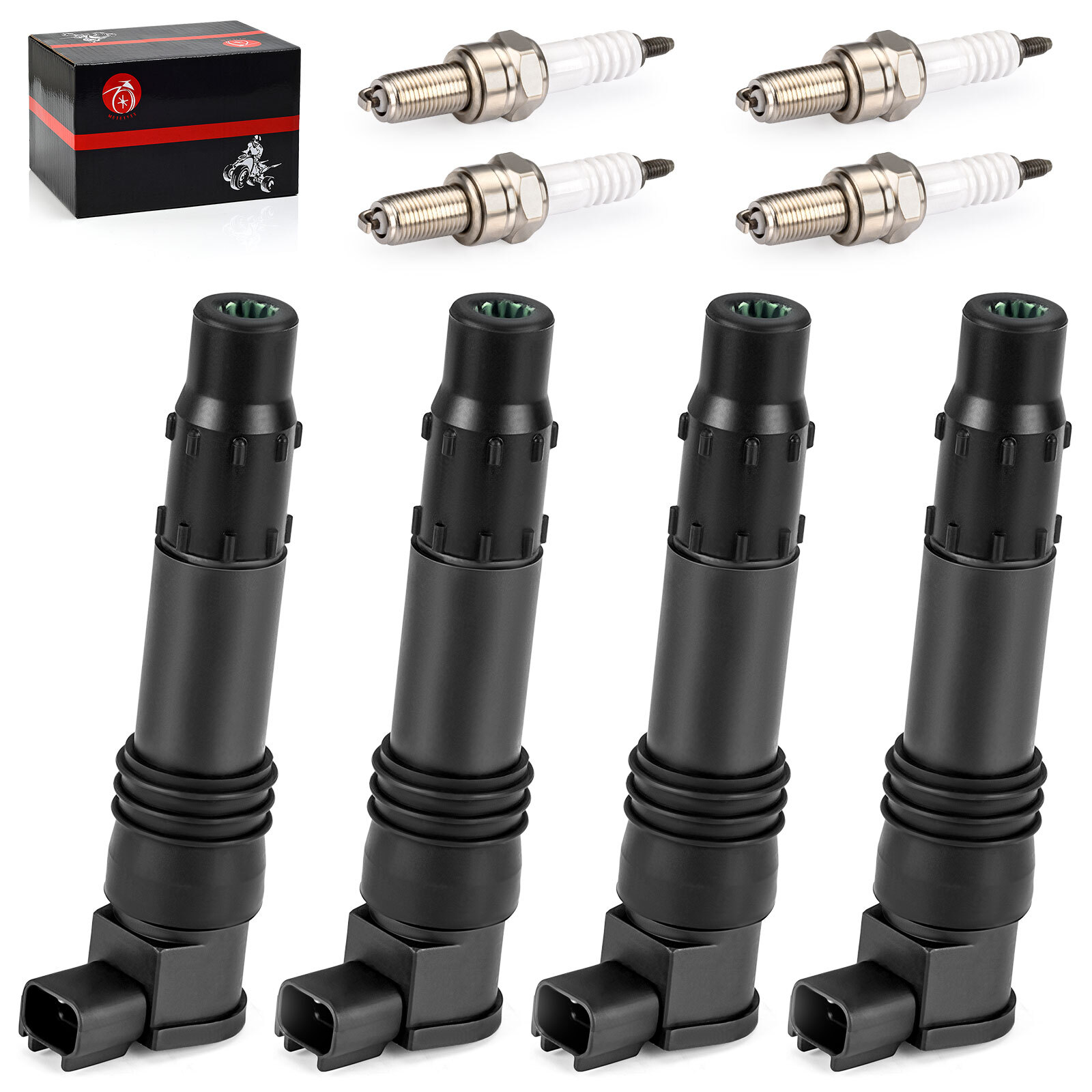4pcs Ignition Coils & Iridium Spark Plugs For Suzuki GSX-R600 GSX-R750 GSX-R1000