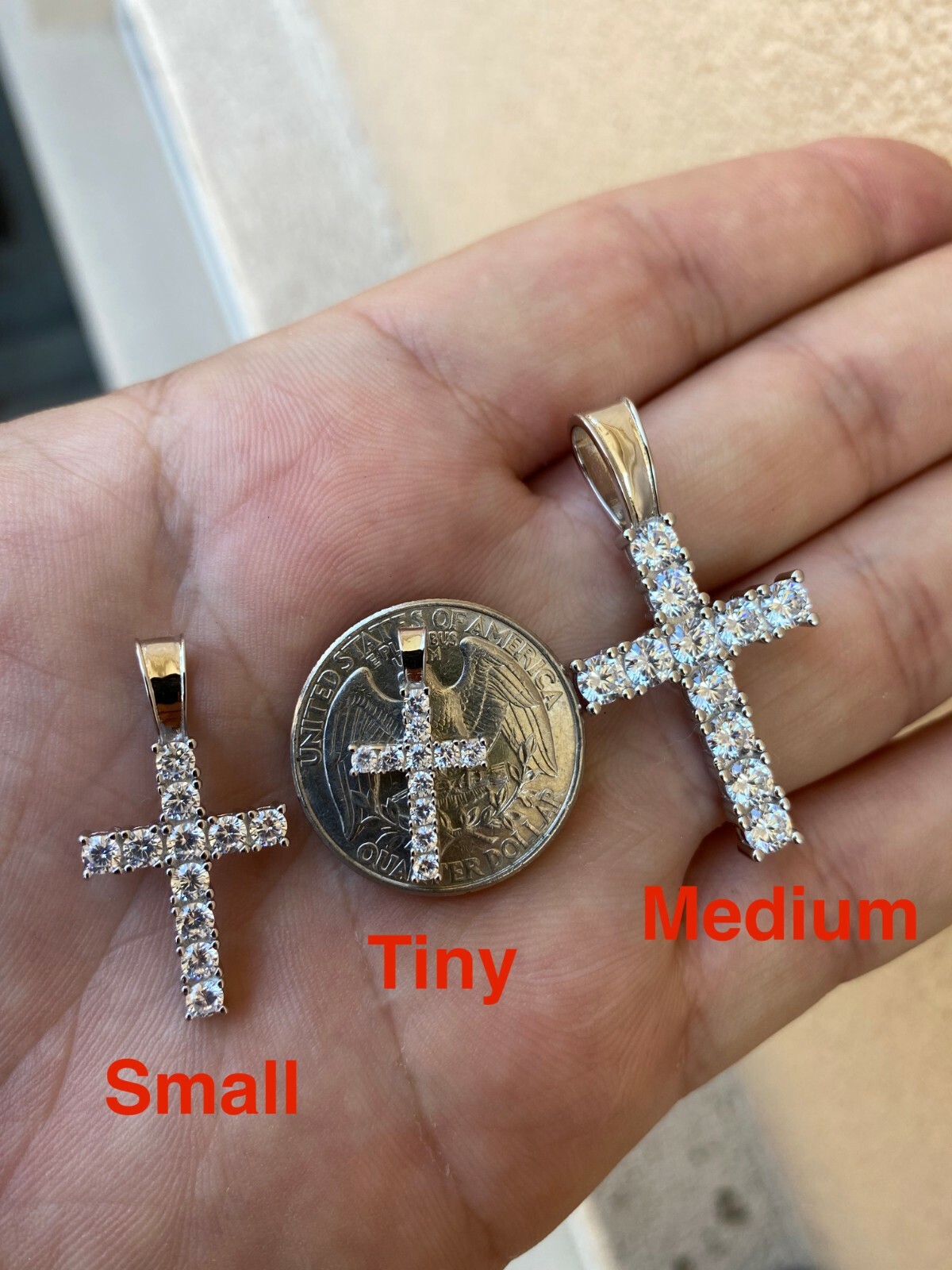 Real 925 Silver Cross Iced Pendant MOISSANITE Necklace Passes Test Hip Hop GRA