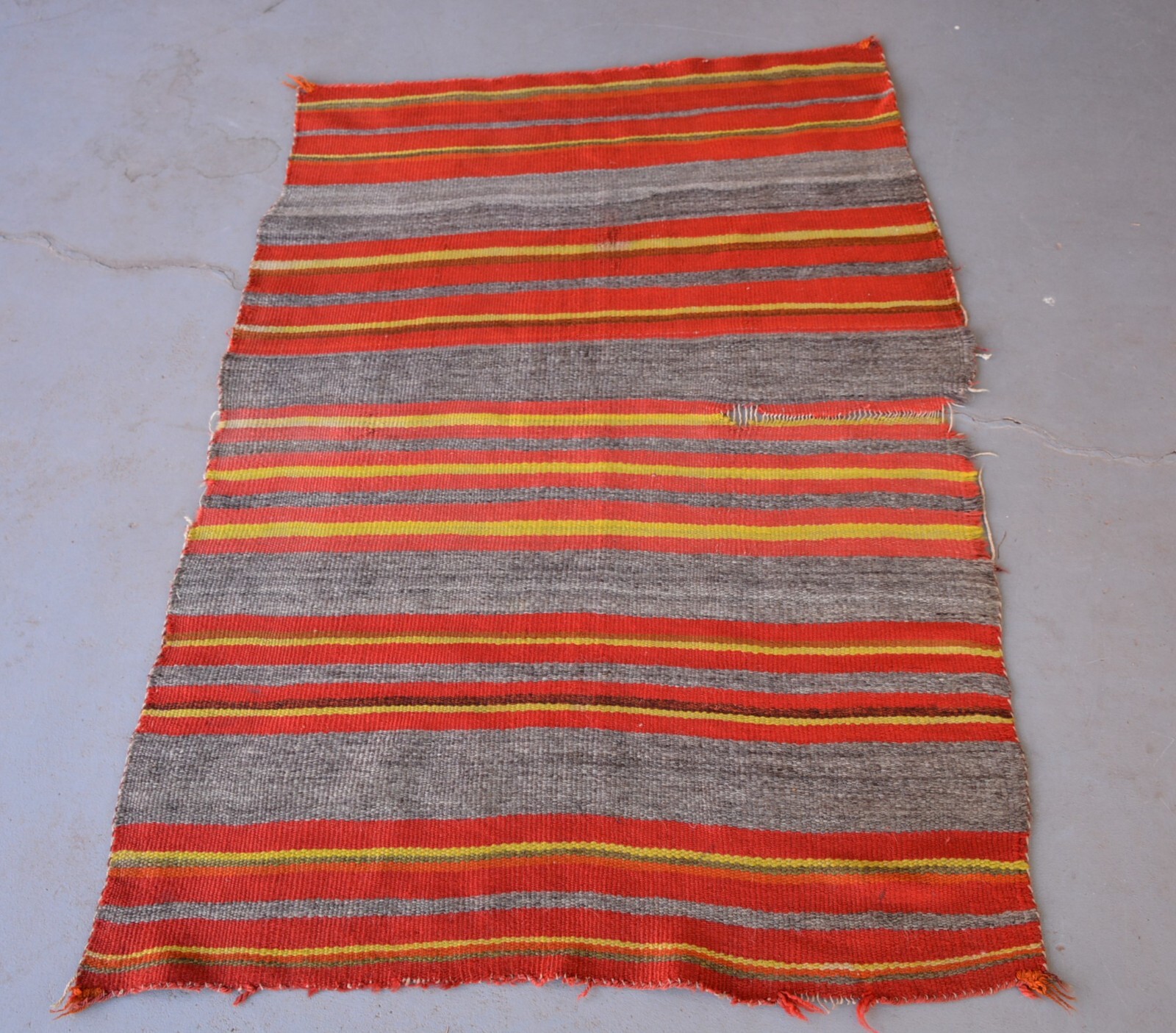 Early Navajo Child's Wearing Blanket - Circa 1890s - Stripes, Soft Wools