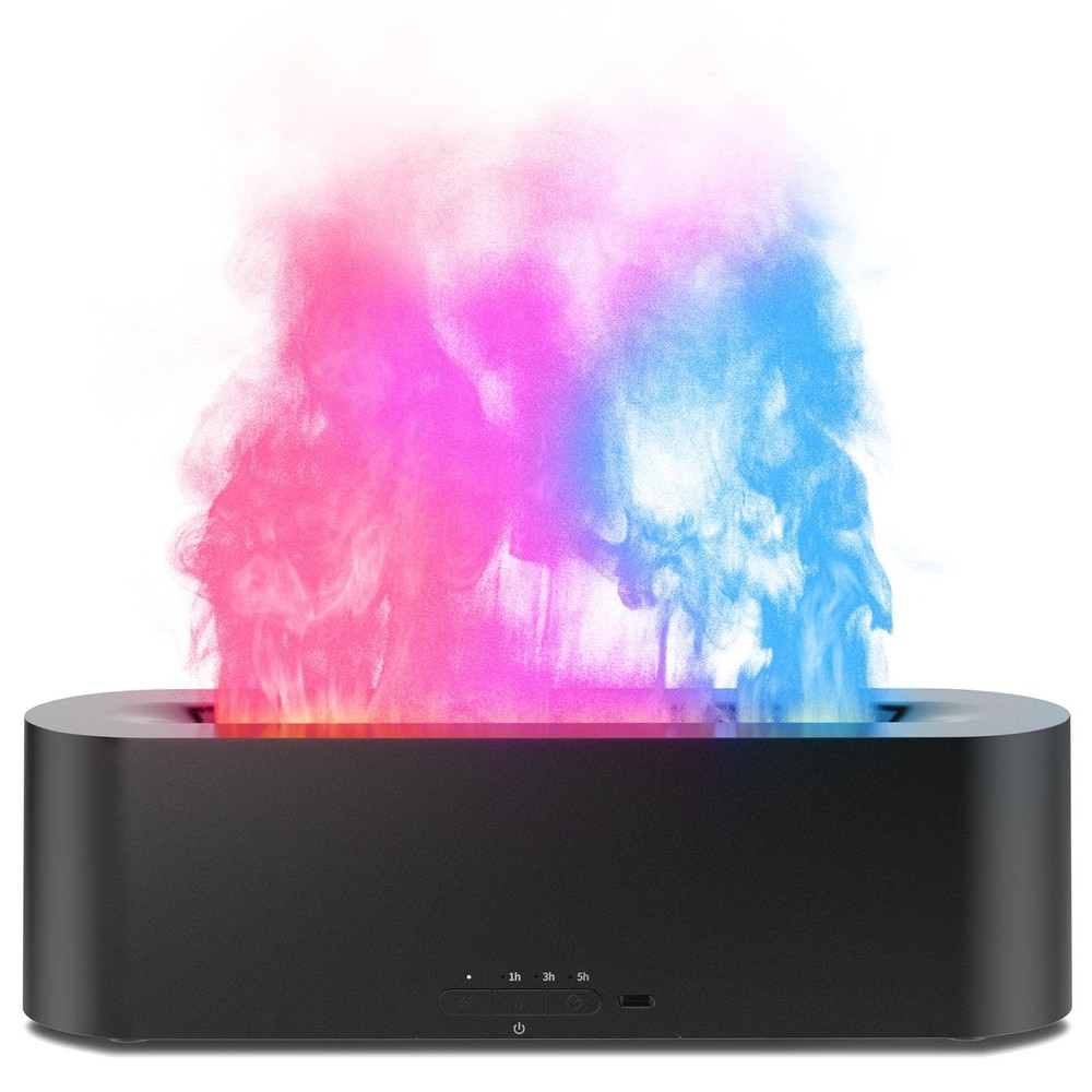 Flame Air Diffuser, Humidifier, Essential Oil Diffuser - 7 6.2 fl.oz, Black