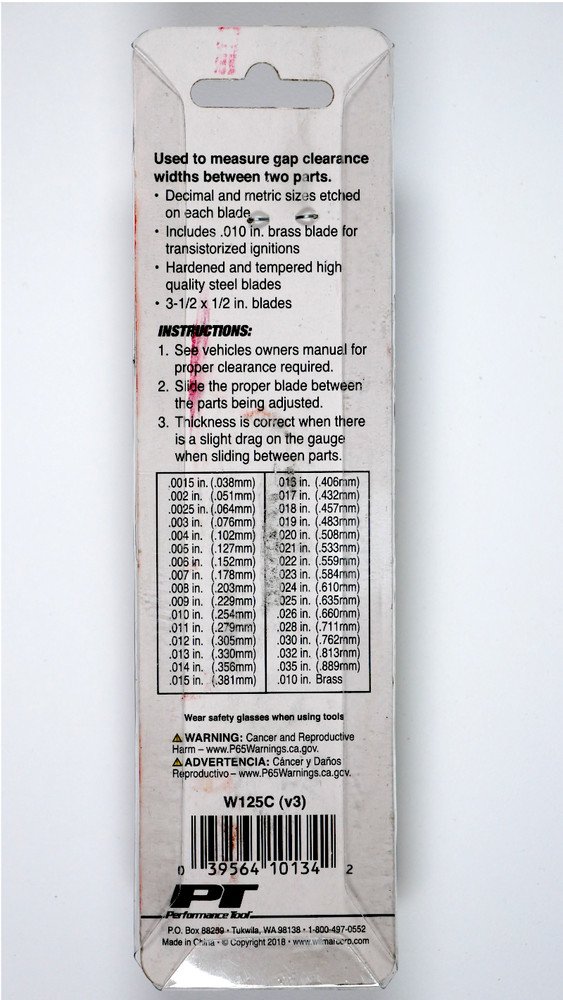32 Blade Feeler Gauge-Performance Tool (W125C)